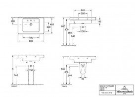 Раковина для ванной Villeroy & Boch Architectura 80х48,5 см санитарная керамика альпийский белый CeramicPlus 611680R1