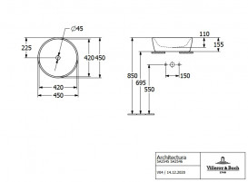 Раковина для ванної кімнати Villeroy & Boch Architectura ⌀45 см санітарна кераміка альпійський білий 5A254501