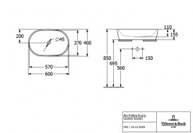 Раковина для ванної кімнати Villeroy & Boch Architectura 60х40 см санітарна кераміка альпійський білий CeramicPlus 5A2660R1