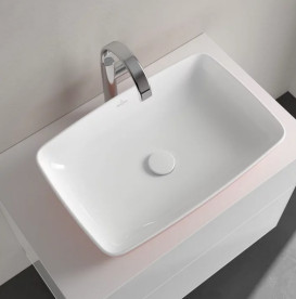 Раковина для ванної Villeroy & Boch Artis 58х38,5 см без переливу TitanCeram powder (пудра) 417258BCT0