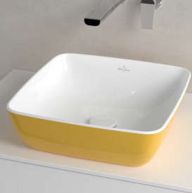 Раковина для ванної кімнати Villeroy & Boch Artis 41х41 см без переливу TitanCeram Indian summer (жовтий) 417841BCW9