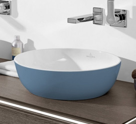 Раковина для ванной Villeroy & Boch Artis ⌀43 см без перелива TitanCeram ocean 417943BCW2