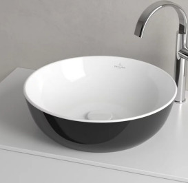 Раковина для ванной Villeroy & Boch Artis ⌀43 см без перелива TitanCeram coal black (угольно-черный) 417943BCT8