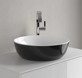 Раковина для ванной Villeroy & Boch Artis ⌀43 см без перелива TitanCeram coal black (угольно-черный) 417943BCT8