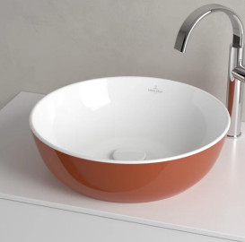 Раковина для ванной Villeroy & Boch Artis ⌀43 см без перелива TitanCeram rust (ржавчина) 417943BCW8