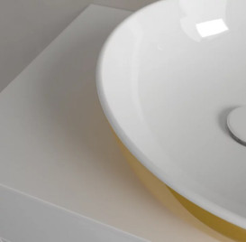 Раковина для ванної кімнати Villeroy & Boch Artis ⌀43 см без переливу TitanCeram Indian summer (жовтий) 417943BCW9