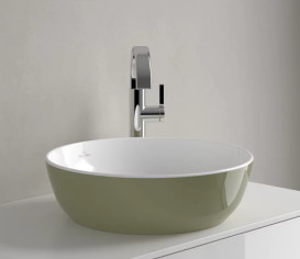 Раковина для ванной Villeroy & Boch Artis ⌀43 см без перелива TitanCeram sage green (зеленый шалфей) 417943BCS8