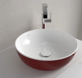 Раковина для ванної кімнати Villeroy & Boch Artis ⌀43 см без переливу TitanCeram bordeaux (бордо) 417943BCS9