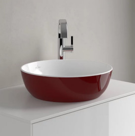Раковина для ванної кімнати Villeroy & Boch Artis ⌀43 см без переливу TitanCeram bordeaux (бордо) 417943BCS9