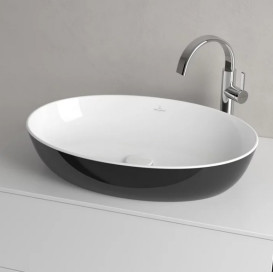 Раковина для ванної кімнати Villeroy & Boch Artis 61х41 см без переливу TitanCeram coal black (вугільно-чорний) 419861BCT8