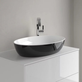 Раковина для ванної кімнати Villeroy & Boch Artis 61х41 см без переливу TitanCeram coal black (вугільно-чорний) 419861BCT8