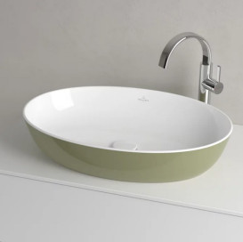Раковина для ванної Villeroy & Boch Artis 61х41 см без переливу TitanCeram sage green (зелена шавлія) 419861BCS8