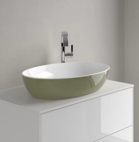 Раковина для ванної Villeroy & Boch Artis 61х41 см без переливу TitanCeram sage green (зелена шавлія) 419861BCS8