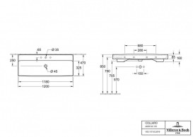 Раковина для ванной Villeroy & Boch Collaro 120x47 см альпийский белый CeramicPlus 4A33C5R1
