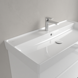 Раковина для ванной Villeroy & Boch Collaro 100x47 см с переливом камень белый CeramicPlus 4A33A5RW
