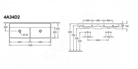 Раковина для ванної Villeroy & Boch Collaro 130x47 см подвійна білий альпійський TitanCeram 4A34D201