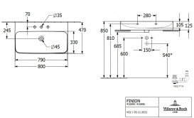 Раковина для ванной Villeroy & Boch Finion 80х47 см керамика CeramicPlus альпийский белый 41688CR1