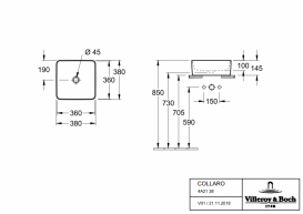 Раковина для ванної Villeroy & Boch колекції Collaro біла 4A213801