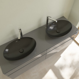 Раковина для ванной Villeroy & Boch Loop & Friends 56х38 см керамика CeramicPlus черный матовый 4A4701S5