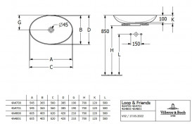 Раковина для ванной Villeroy & Boch Loop & Friends 56х38 см керамика CeramicPlus черный матовый 4A4701S5