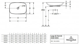 Раковина для ванной Villeroy & Boch Loop & Friends 56х38 см керамика CeramicPlus графит 4A4901i4