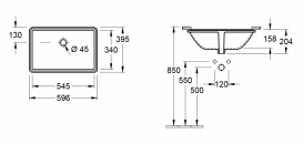 Раковина для ванной Villeroy&Boch Lunea 54,5х34 см под столешницу санитарная керамика альпийский белый 51225301