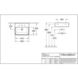 Раковина для ванной Villeroy & Boch Memento 50х42 см санитарная керамика CeramicPlus альпийский белый 51335LR1