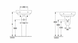 Раковина для ванной Villeroy & Boch O.Novo подвесная 4A415501