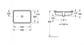 Раковина для ванної Villeroy & Boch O.Novo вбудована 4A295501