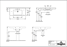 Раковина для ванной Villeroy & Boch Subway 2.0 100х48 см санитарная керамика CeramicPlus альпийский белый 7175A0R1