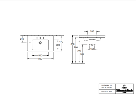 Раковина для ванної кімнати Villeroy & Boch Subway 2.0 80х47,5см санітарна кераміка альпійський білий 71758G01