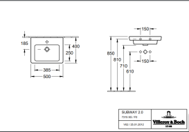 Раковина для ванной Villeroy & Boch Subway 2.0 50х40 см санитарная керамика CeramicPlus альпийский белый 7315F0R1