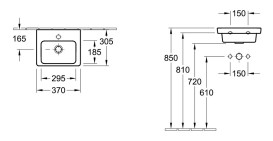 Раковина для ванної кімнати Villeroy & Boch Subway 2.0 37х30,5 санітарна кераміка CeramicPlus альпійський білий 731737R1