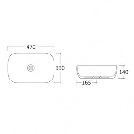 Раковина для ванной Volle 47х33 см фарфор белый 13-01-063