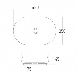 Раковина для ванной Volle Amadeus M 48х35 см керамика черный 13-06-06Black