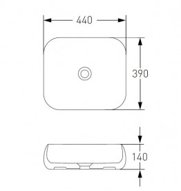 Раковина для ванної Volle Dios 2 44х39 см кераміка білий 1301,004832