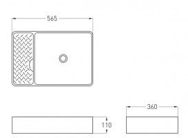 Раковина для ванної Volle Dios 4 56,5х36 см кераміка білий 1301,634800
