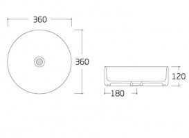 Раковина для ванної Volle накладна кругла 36 см білий / золото 13-40-222G