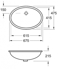 Раковина для ванной встраиваемая Villeroy&Boch коллекция Evana белая 61440001