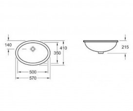 Раковина для ванной встраиваемая Villeroy&Boch коллекция Evana белая 61470001