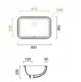 Раковина для ванної вбудована Catalano CANOVA ROYAL 55х38 см без відп. під змішувач біла 1S50CN00