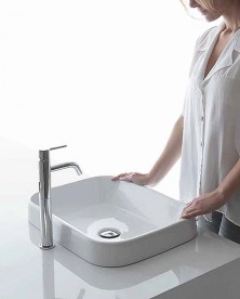 Раковина для ванної Galassia Meg11 накладна прямокутна без отвору перелива білий 5417