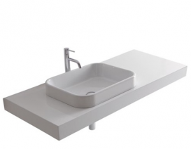 Раковина для ванной Galassia Meg11 накладная прямоугольная без отверстия перелива белый 5417