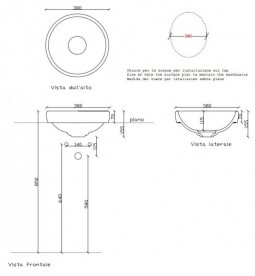 Раковина для ванної Galassia Ergo врізна кругла без отвору переливу білий 7117