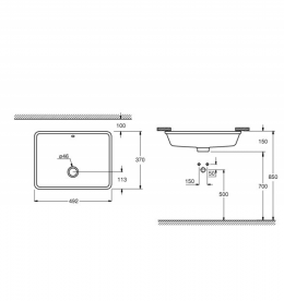Раковина для ванної вбудована Grohe Cube Ceramic 50 альпін-білий 3948000H