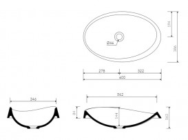 Раковина для ванной Marmorin Alice III 60х38,6 см встраиваемая литой камень белый P 550 060 020 010