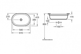 Раковина для ванной встраиваемая Villeroy&Boch коллекция Architectura белая 41766001