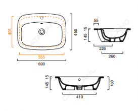Раковина для ванной встраиваемая Catalano Incasso 60х45 керамика цвет белый 160IN00