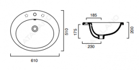 Раковина для ванної вбудована Catalano Incasso 61х51 кераміка колір білий 1JOIN00