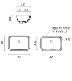 Раковина для ванної вбудована GSI Pura біла 7243 11